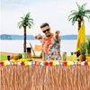 GiftExpress 9 feet X 29" Luau Grass Table Skirt, Hawaiian Luau Libiscus Table Skirt for Hawaiian Party, Luau Party Supplies, Luau Party Decorations, Moana Birthday Party (Natural Hay Grass)