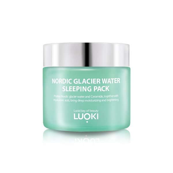 LUOKI Nordic Glacier Water Sleeping Pack 80g (2.82 Oz) - Skin Hydrating, Soothing & Anti Wrinkle Moisturizing Gel Cream Sleeping Mask