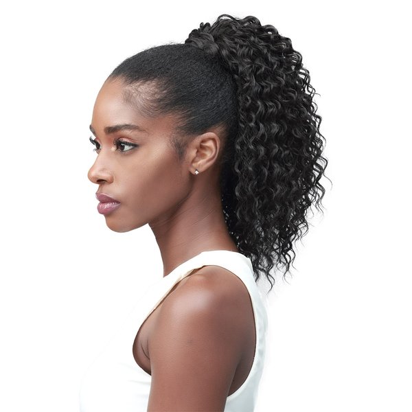 Bobbi Boss Human Hair Blend Tress Up Ponytail MOD003 WATER WAVE 14" (NATURAL BROWN)