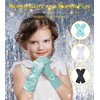 BIBUTY Princess Dress Up Accessories Princess Gloves for Little Girls, Blue Toddler Gloves for Girls Princess Dress Up Set, Costume Gloves Set Toy Gift for 3 4 5 6 Year Old Toddler Girls