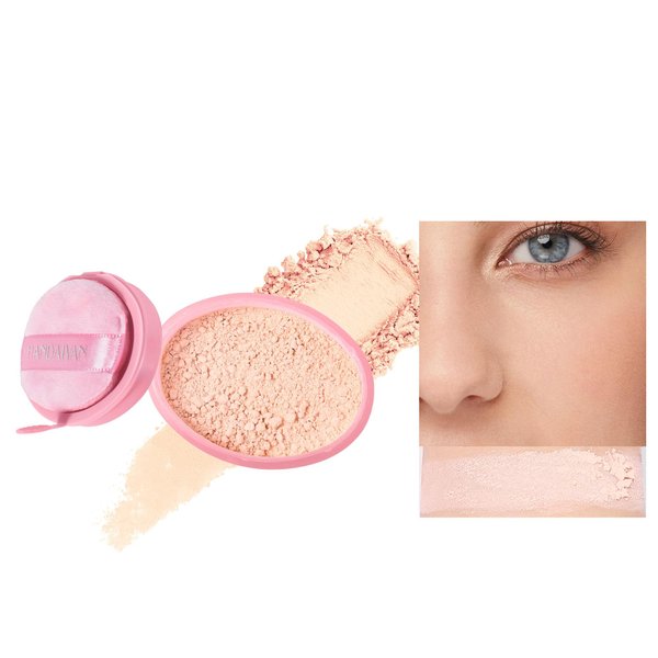 BEUKING Loose Setting Powder, Make-up Translucent Silky Powder, Satin Matte Foundation, Long Lasting Oil Control Smooth Lightweight Matte Finish, Creates Soft Focus Effect (#02, 0.67 oz)