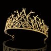 winvin Alloy Branch Crown Queen Crown For Cosplay Birthday Wedding Halloween Costume Party Decorations (Dark Gold)