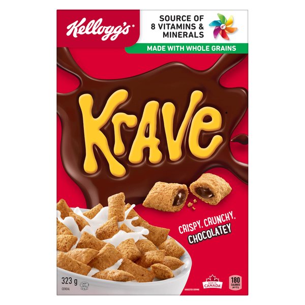 Kellogg's Krave Chocolatey Cereal 323g/11.39oz {Imported from Canada}