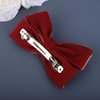 Wiwpar Rhinestone Red Velvet Bow Hair Clip Non-Slip Bowknot Hairpin Clips French Barrettes Hair Clips Ponytail Holder Christmas Prom Hair Accessories for Women Girls Kids Teens Birthday Gifts (Red)