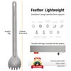 TiTo Titanium Long Handle Spork and Spoon Eco-Friendly Ultralight Portabale Flatware for Outdoor Camping Backpacking Hiking Travel Picnic Tableware with Bag (2Pcs Sandblasting)