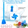 12 Pieces Paint Mixer Drill Attachment,Helix Paint Mixer Resin Drill Mixer Paint Stirrers Drill Attachment for 1 Gallon of Paint Epoxy Resin Silicone Jewelry Casting Molds (Red, Blue, Black, White)