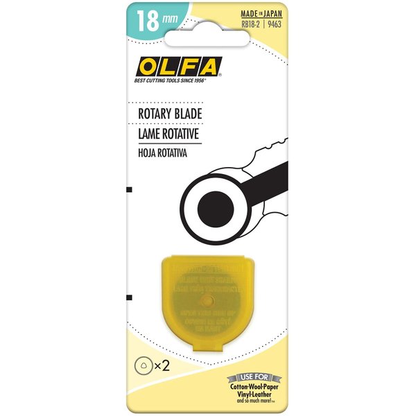 OLFA 9463 RB18-2 18mm Rotary Blades, 2-Pack, Silver