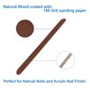 24 Pcs Wooden Nail Files, 7 Inches Emery Board Nail File for Nature Nails, Manicure Tool Set Disposable Nail File for Home Salon Brown