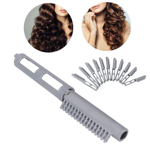 ZJchao 12Pcs Volumizing Hair Root Clip Hair Perm with Hollow DIY Curler Clamps and Hair Styling Rollers, Gray