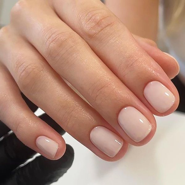 Square Press on Nails Nude Color Fake Nails Short False Nails with Solid Color Design Full Cover Acrylic Nails Glossy Stick on Nails Reusable Artificial Nails Glue on Nails for Women DIY Manicure