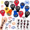 36PCS Ninja Party Favors 24 Tattoos Sticker 12 Stamp Set - Ideal Ninja, Shinobi, Samurai Themed Birthday Decor Supplies Goodie Bag, Classroom Gifts, Cute Rewards for Girls, Baby Shower Prizes