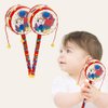 Kisangel Monkey Drum Chinese Rattle Drum Traditional Wooden Baby Rattle Toy Handheld Rattle for Baby Soothing Toy