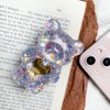 Purple Bear Mobile Phone Finger Stand, Cute Glittery Bear Phone Holder Support Cell Phones and Accessories, Comfortable Grip Anti-Slip Creative Cell Phone Stands, Cell Phone Grips