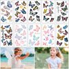 10 Sheets Butterflies and Flowers Temporary Tattoos for Kids,Fake Tattoo Stickers for Women Girls Party Favors Supplies,Cute Waterproof Butterfly Cartoon Stickers