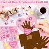 Haooryx Valentine’s Day Religious 3D Heart Tree Craft Kit - 28 Pack Make Your Own God is Love Heart Tree Decor DIY Christian Valentines Standing Handprint Tree Gift for Valentine's Day Party Supplies