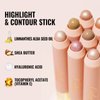 Oulac Face Highlighter Stick, Multi-use Cream Highlighter Makeup Stick, No Caking or Dragging, Metallic Finish, Vegan & Cruelty-Free, H3 Rosé
