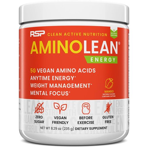 RSP Nutrition Mango Aminolean Amino Acid Supplement Powder, 8.29 OZ