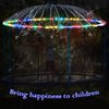 Trampoline Sprinkler for Kids with 39.4ft LED Trampoline Lights 39 ft Long Outdoor Trampoline Water Sprinkler with Remote Control Trampoline Rim LED Light for Outdoor Water Games Yard (Water Whirl)