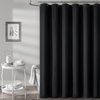 BTTN Extra Long Shower Curtain - 84 Inch Long Linen Textured Weighted Fabric Shower Curtain Set with 12 Plastic Hooks, Hotel Luxury Decorative Curtains for Bathroom Showers and Bathtubs - 72x84, Black