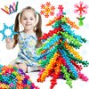 Vanmor 300 PCS Stem Building Blocks Preschool Educational Toys for Kids 5-7, Discs Sets Interlocking Snowflake Solid Plastic STEAM Activities Fun Gifts Ingenuity Playset for Children