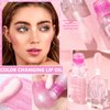 Magic Color Changing Moisturizing Lip Glow Oil 2024 New Plumping Glimmer Glow Color Changing Lip Oil,Hydrating Lip Gloss Lip Balm Long Lasting Nourishing Non-sticky Lip Oil with Big Brush