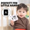 Black and White Animal Alphabet High Contrast Cards for Baby, Educational Alphabet Flash Cards for Infants 0-6 Months, Durable Baby Bath Flashcards for Visual Stimulation and Early Education