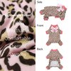 Fitwarm Leopard Dog Pajamas, Fleece Dog Clothes for Small Dogs Girl with Legs, Pet Onesie, Cat Outfit, Pink, XL