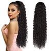 BHF HAIR Ponytail Extension 26 Inch Drawstring Ponytail Clip in Wavy Hair Extensions Curly Synthetic Ponytail Extension for Black women(Dark Brown 6OZ)
