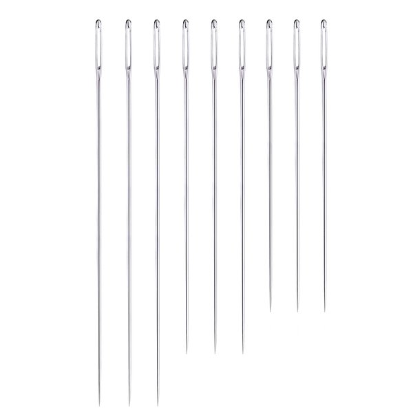 Medsuo 9pcs 4.9"/5.9"/6.9" Extra Long Darning Needles Sewing Needles Big Eye Hand Quilting Needles for Doll Making Webbing Carpet Leather Canvas Repair Stitching and Crafting Project