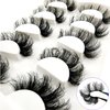 Mink Lashes Flu-ffy Lashes 20mm Long Flu-ffy False Eyelashes 3D Volume Curly Dramatic Fake Eyelashes Thick Full Lashes 5 Pairs Pack(5W-TB56)
