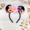 JUTTIRA Flowers Mouse Ears Hair Band Floral Mouse Ears Headbands, Flower Headwear Hair Hoop Princess Floral Head Bopper Cosplay Costume Tiara For Kids Girls & Adult