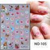 Vezocim Flower Nail Art Stickers Decals Ultra Thin 3D Nail Self-Adhesive Sticker Designs Sunflower Daisy Tulip Butterfly Ladybug Nail Transfer Decal Supplies for Women Manicure Charm Decorations