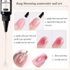 Fcozpjk Clear Blooming Gel for Nail Art, 35ml Blooming Gel Nail Polish, UV LED Painting Nail Gel, Watercolor Smudge Bubble Smoke Ink Effect, Nail Polish for Marble Design, Nail Art Supplies