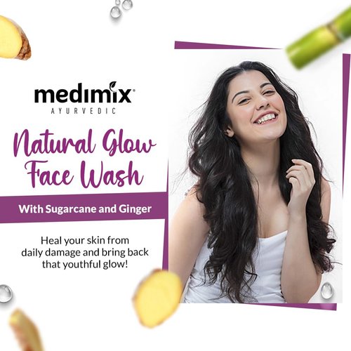 Medimix Ayurvedic Natural Glow Face Wash, 100ml (Pack of 2)