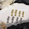 Santa Muerte Nail Charms,16PCS Gold Sliver Alloy Nail Rhinestones Decoration for Acrylic Nails, Grim Reaper Nail Gems Diamonds Accessories for Nail Art Supplies Manicure Craft DIY BBATT-HAPPY