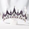 SWEETV Tiaras and Crowns for Women, Wedding Tiara for Bride, Rhinestone Queen Crown, Crystal Costume Hair Accessories for Birthday Prom Quinceanera Celebration,Purple
