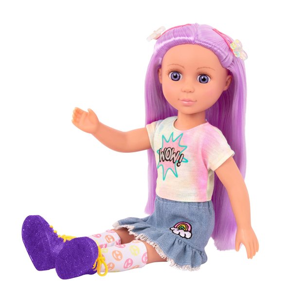 Glitter Girls – Luma 14-inch Posable Doll with Hair Extension & Pink Hair Bow, Hair Clips, and Colorful Outfit – Toys, Clothes, and Accessories for Kids Ages 3 and Up