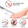 2 Pcs Cuticle Pusher Cutter and Remover, Professional Double Ended Stainless Steel Dual Head Cuticle Pusher Tool Nail Care Polish Remover Cuticle Trimmer, Durable Manicure and Pedicure Tool (Silver)