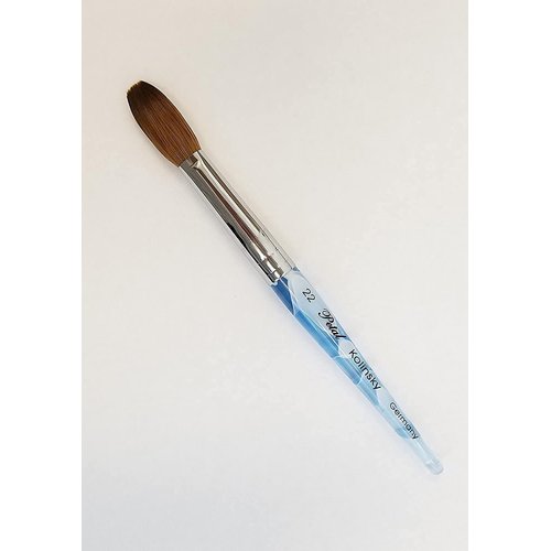 Blue Handle CRIMPED 100% Kolinsky Acrylic Nail Brush (Crimped 22)