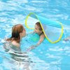 Swimbobo Baby Swimming Float Inflatable Infant Pool Float Ring with Sun Protection Removable Canopy for Kids Aged 3-36 Months Fun on The Water（Blue+Canopy,L）