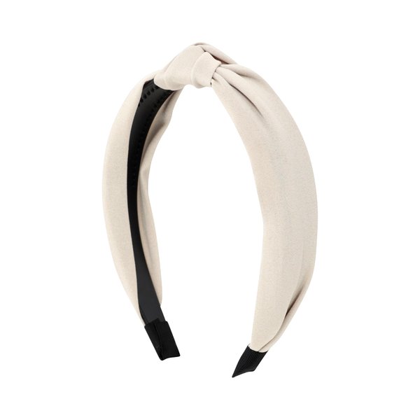 Motique Accessories 1 Inch Fabric Turban Knot Headband for Women (Cream)