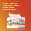 Bouce Bounce Pet Hair and Lint Guard Mega Dryer Sheets for Laundry, Fabric Softener with 3X Pet Hair Fighters, Unscented, Hypoallergenic, 120 Count