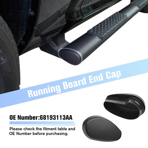 LitMiRaCle Running Board End Caps for 2013-2022 Dodge Ram 1500 Crew Cab, Side Steps Bars End Caps Cover Set Compatible with 2013-2019 Dodge Ram 2500 3500