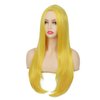 Swiking Yellow Long Straight Wigs for Women Middle Part Heat Resistant Full Wigs Cosplay Party Halloween and Daily Use