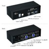 CKLau USB 3.0 Dual Monitor KVM Displayport 1.4 8K30Hz 4K144Hz, 2 Monitors 2 Computers Peripheral Sharing Switcher Box with Cables, Wired Remote, Digital Display