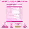 Pink Stork Total Postnatal Vitamins for Women with Vegan DHA, Iron, Folate, and Vitamin B12, Postpartum Recovery Essentials, Daily Supplement for Breastfeeding Moms - 1 Month Supply