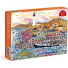 Galison Michael Storrings Autumn by The Sea 1000 Piece Puzzle from Galison - 27" x 20" Beautifully Illustrated Puzzle, Thick & Sturdy Pieces, Perfect Activity for Chilly Fall Weather!
