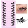 SLSXNL Half Lashes Natural Look Cat Eye 16 mm Wispy Thin Band Manga Lashes 10 Pairs False Eyelashes Cateye Half Eyelashes