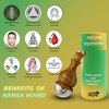 HEALTHANDWEALTH kansa Wand face Detox Bronze/Kansa Wand Body and Foot Massager with Wooden Handle for Detoxification and Deep Relaxation (Both Side Kansa Cap Medium & Mini)
