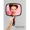 OMIRO Hand Mirror, All Black Handheld Mirror with Handle, 6.6" W x 9.3" L
